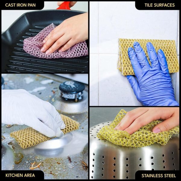 The Crown Choice Heavy Duty Non-Scratch Dish Scrubbers for Cleaning Dishes & Pots (6Pcs) - Replace Kitchen Sponges for Dishwashing with Our Scouring Pads - Try Our Alternative Dish Washing Scrub - Image 4