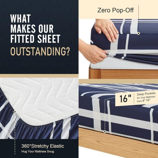 IM HOME Queen Size 4 Piece Sheet Set Organic Cotton Super Soft Luxury Bedding Sets with Deep Pocket - Wrinkle, Fade, Stain Resistant Oeko-Tex Bed Sheet Set - Image 3