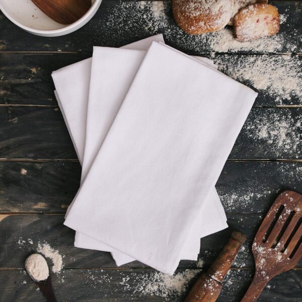 DG Collections Flour Sack Dish Towels for Kitchen, Set of 7 (33 x 38 Inches), Multi-use White Kitchen Towels, 100% Cotton, Highly Absorbent Hand Towels, Tea Towels for Embroidery, and Print - White - Image 3