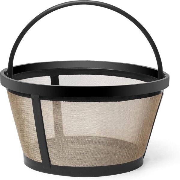 8-12 Cup Reusable Filter Basket With Closed Bottom Fits MrCoffee Coffee Maker and Brewer - Permanent Filter Replacement for Mr Coffee Gold Basket-Style Filters 1-Pack