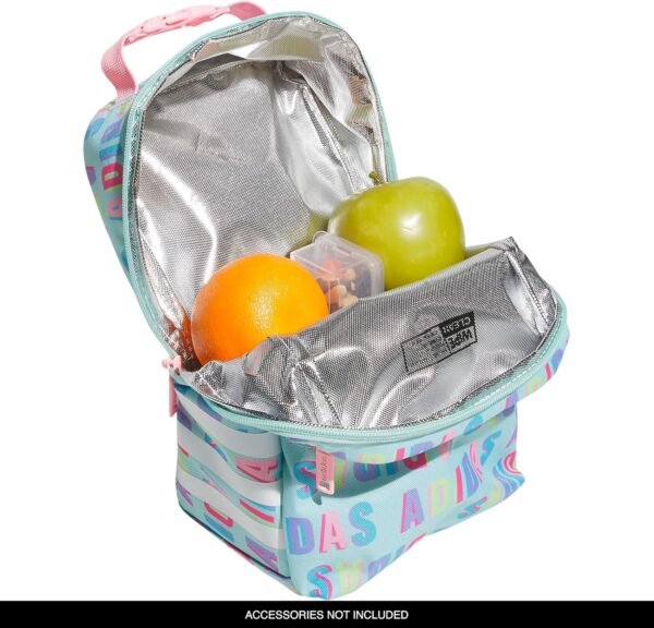 adidas Santiago Insulated Lunch Bag (6.5L) with Clip Lock Handle, Hall Pass Semi Flash Aqua/Pink Spark, One Size - Image 3