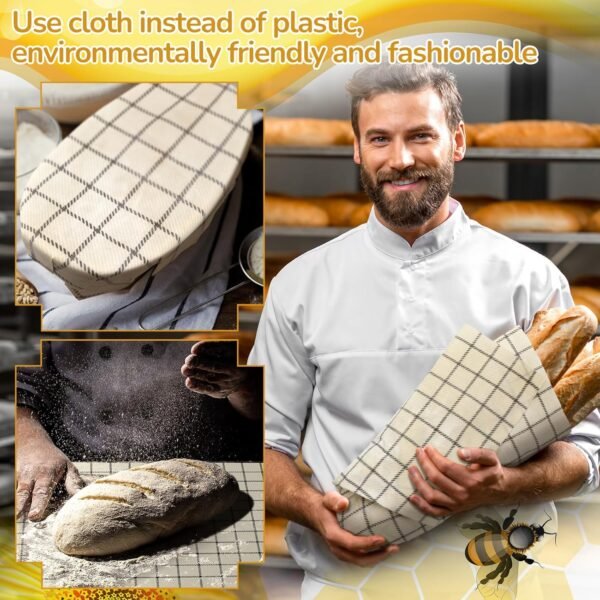17 x 23 Inch Reusable Beeswax Food Wrap Beeswax Wraps for Food Bread Sandwich Reusable Beeswax Paper Organic Beeswax Bowl Covers Sustainable Food Storage Containers - Image 5