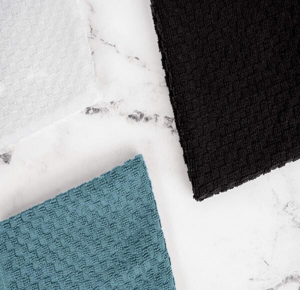 Super Absorbent Kitchen Towels 12 Pack - Premium 100% Cotton Kitchen Towels, 450GSM Thick Machine Washable Aqua Dish Towels for Kitchen Drying, Cleaning, Dobby Weave, Unmatched Quality - Image 5