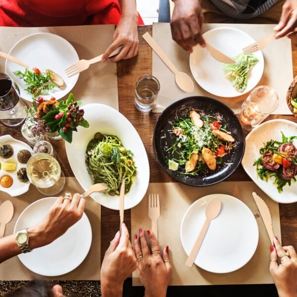 Bamboo Utensils with Napkin-58 Pack Individually Wrapped (6.7" 58 Forks 58 spoons 58 Knives 58 Napkins) Disposable Bamboo Cutlery Travel Set Compostable Biodegradable Fork Knife Spoon and Napkin - Image 5