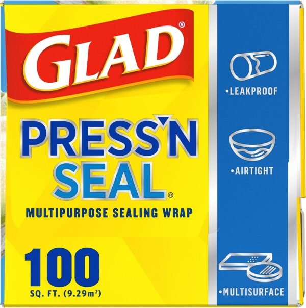 Glad Press'N Seal Plastic Food Wrap, 100 Square Foot Roll, Pack of 3, (Package May Vary) - Image 16