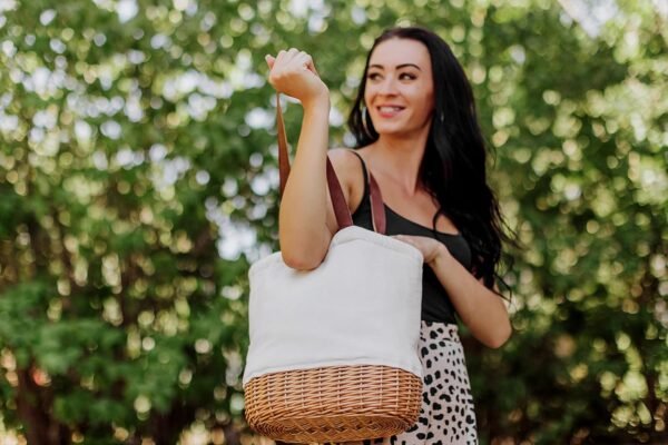 PICNIC TIME 200-00-187-000-0, Natural Pico Willow & Canvas Insulated Lunch Bag, One Size - Image 2
