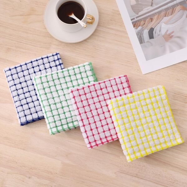 Kitinjoy Cotton 8 Pack Terry Kitchen Dish Cloths, 12 x 12 Inches Super Soft and Absorbent Dish Rags, Quick Drying Dish Towels for Washing Dishes, Mixed Color - Image 7