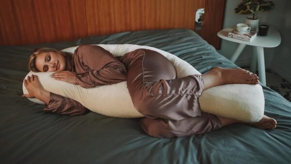 YANA Body Pillow | Luxury Pregnancy U Shaped Body Pillow - Organic Bamboo Cotton - Shredded Cooling Gel Fill - Ergonomic Design - Double Sided - Washable - Image 2