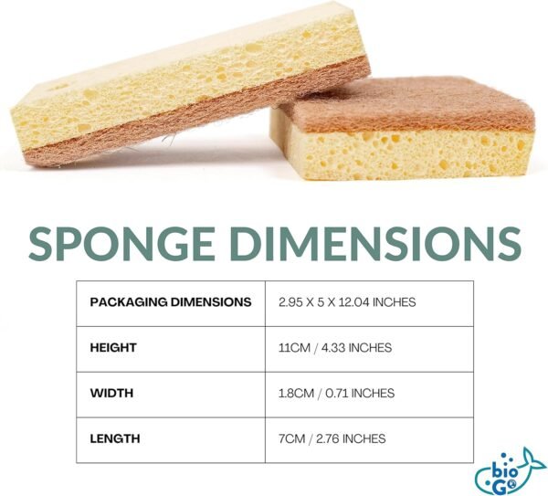 bioGo 24 Pack Biodegradable Kitchen Sponges - Eco-Friendly, Compostable, Natural Cellulose Dish Sponges - Compostable Sponges - Biodegradable Sponges - Cellulose Sponge - Sponges Kitchen - Image 6