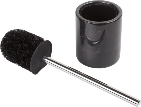 Creative Home Natural Black Marble Toilet Ball Brush and Holder Set with Silicone Cover Compact Storage Scrubbing Brush for Bathroom Cleaning, 4.3" Diam. x 14.5" H, Black - Image 4