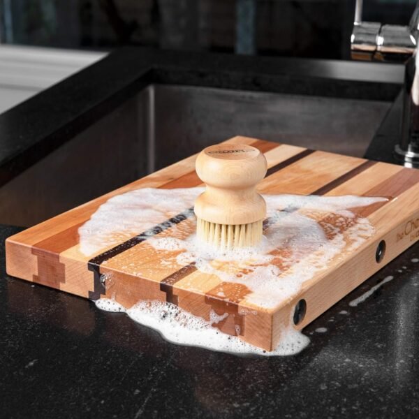 CLARK'S Cutting Board Oil Scrub Brush - Round Wood Applicator for Food Grade Mineral Oil and Wax on Wooden Bamboo, Cast Iron, and Utensils – USA Maple Construction – Kitchen Countertops Food Safe - Image 5