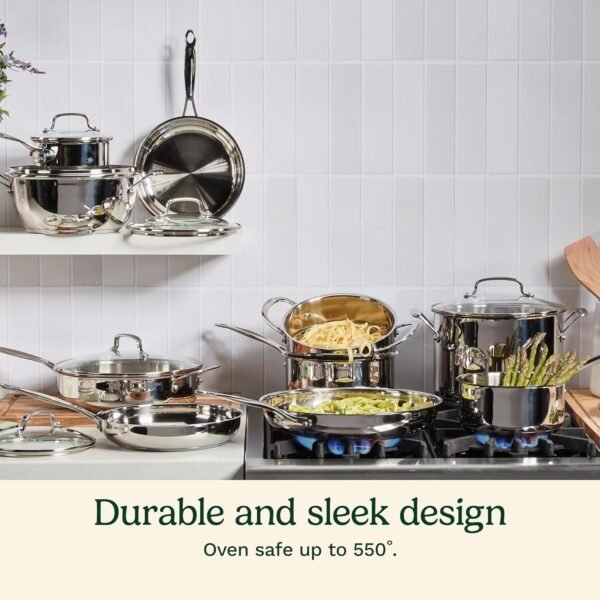 Cuisinart 17-Piece Cookware Set, Chef's Classic Steel Collection 77-17N - Image 2