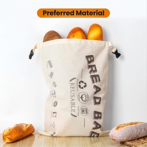 Homemade Sourdough Bread Bags: Reusable, Eco-Friendly Beeswax Bread Storage Containers for Fresh Loaves 2-Pack - Image 3