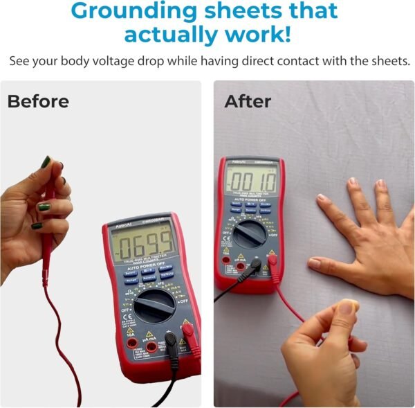 Earth and Moon Grounding Sheets Queen Size 60x80x15, Soft & Comfortable Fitted Bed Sheet for Restful Sleep, Reduce Pain, Fatigue, Stress, Madew/Organic Cotton & Pure Silver Fiber, Fits Deep Mattress - Image 4