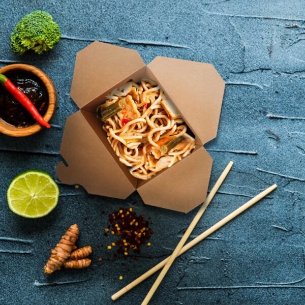 Eco-Friendly Take Out Food Containers - 30 oz Kraft Brown Take Out Boxes (50 Pack) Leak and Grease Resistant for Restaurant, Catering and Party - Image 8