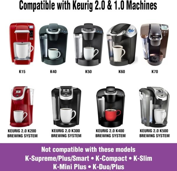 Reusable K Cups for Keurig 2.0 & 1.0 - Pack of 4 (Purple) - Easy to Clean - Keurig Compatible Reusable Coffee Pods by Delibru (NOT FOR KEURIG SUPREME COFFEE MAKER) - Image 3