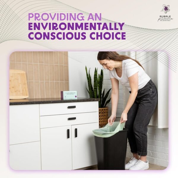 100% Cerified Compostable Trash Bags (13 Gallon)(40 Count), BioBased, Extra Strength Strong Storage Bags, Plant-Based Trash Bags, Eco Friendly Safe - Image 5