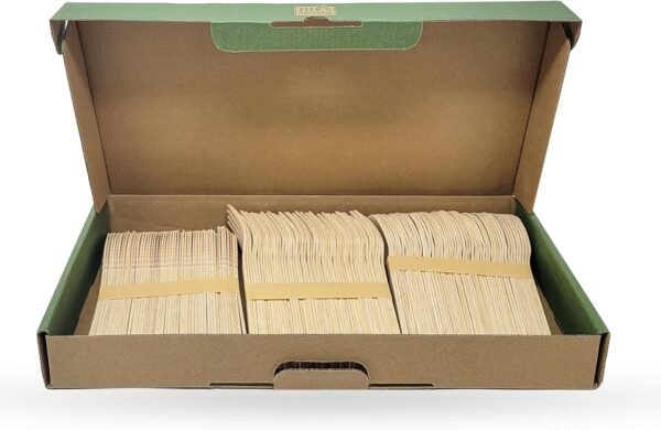 Disposable Bamboo Cutlery Sets - 150 Piece Total: 50 Forks, 50 Spoons, 50 Knives, 6 Inch Length Ecological Biodegradable Compostable Bamboo Utensils Bamboo Cutlery - Image 2