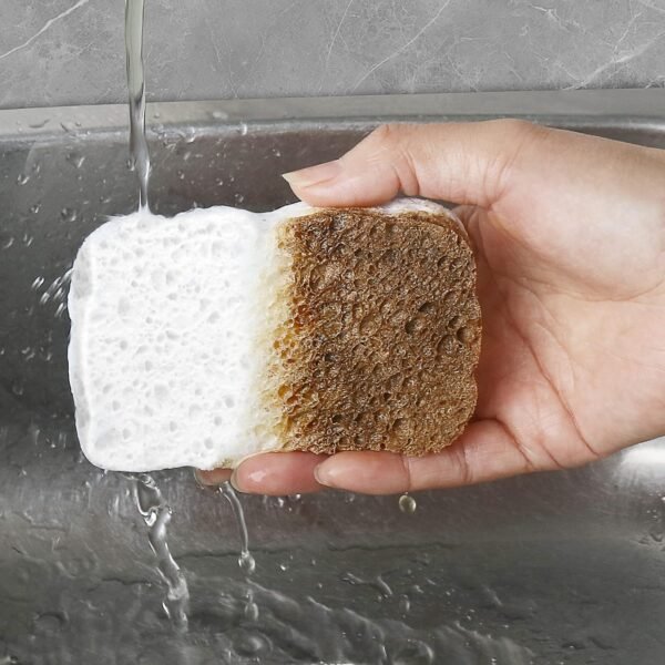 12pcs Premium Heavy-Duty Household Cleaning Sponges Scratch-Free, Multi-Purpose Dish Scrub Sponges Reusable for Home Kitchen Cookware Bathroom, Safe Healthy Scrubbing Sponges Durable - Image 4