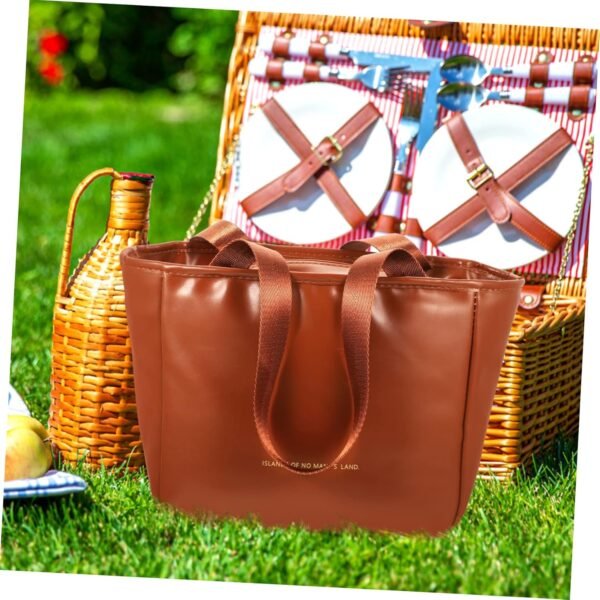 Bento Bag Reusable Grocery Bags Foldable Washable Book Tote Bag Packed Lunch Pouch Cosmetic Bag Lunch Tote Bag Refrigerated Bagreusable Net Hand Bags Food Bag Pu - Image 5