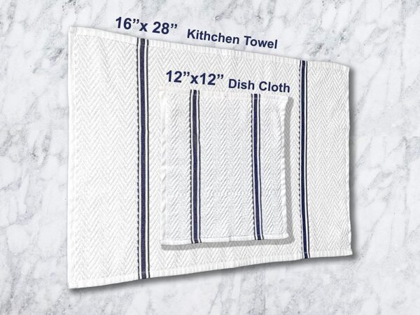 Fashion Flavor - Kitchen Terry Towel Set of 6 Large Size 16"x28". Highly Absorbent, Soft Yet Sturdy, Machine Washable and with a Convenient Hanging Loop - Image 4
