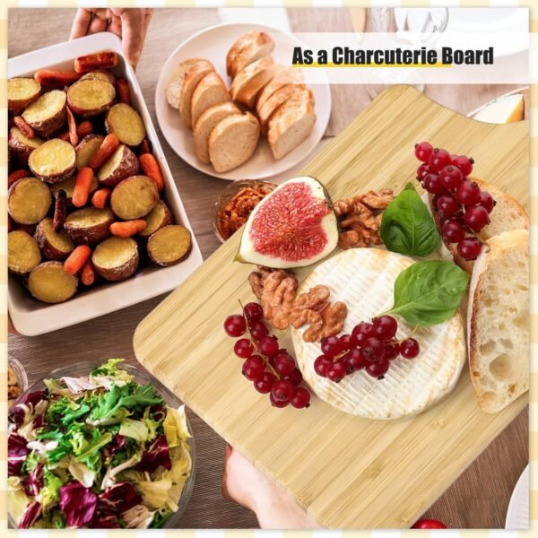 Lounsweer 6 Pcs Thicken Cutting Board Bulk Wood Chopping Board Serving Board Charcuterie Boards for Laser Engraving Mother' Day Wedding Housewarming Gift(Bamboo,13 x 7 Inches) - Image 6