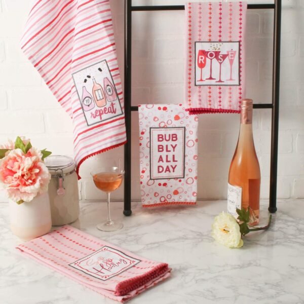 DII Decorative Cotton Kitchen Dish Towel Set, 18x28, Pop Fizz Sip, 4 Piece - Image 6