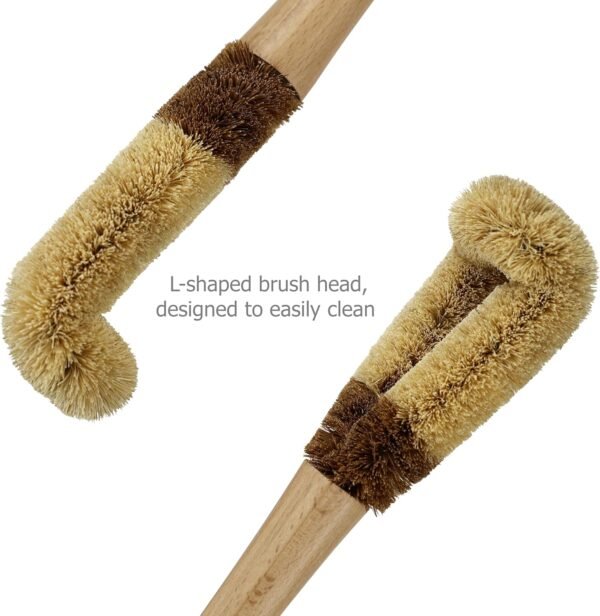 EIKS 2 Pack Bottle Cleaning Brushes with Coconut Fiber Bristle for Bottles Cups Mugs Jars Glassware Cookware - Image 4