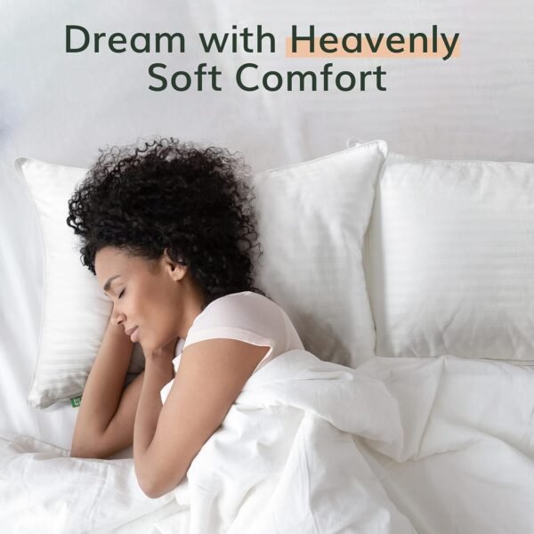 Premium Queen Size Bed Pillows - Set of 2, 20"x28", Cooling Hotel Quality, Down Alternative Fill, Medium Firm Support, Luxury Softness for Side, Back, and Stomach Sleepers - Image 2