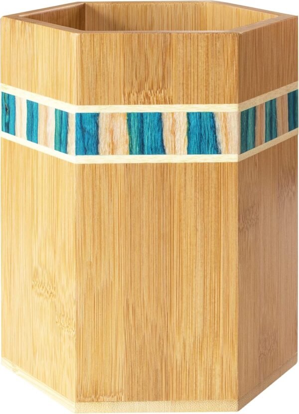 Totally Bamboo Baltique Mykonos Collection Kitchen Utensil Holder, Large Cooking Utensil Crock for Countertop