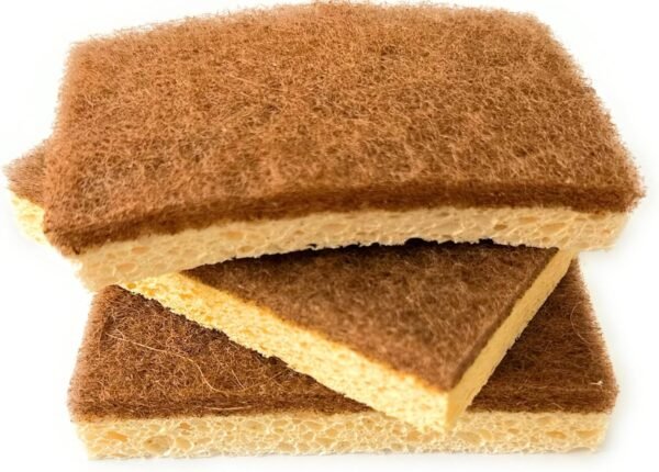 Biodegradable Kitchen Sponges 12-Pack - Natural Coconut Fiber & Cellulose, Eco-Friendly, Non-Scratch, Highly Absorbent Cleaning Sponges