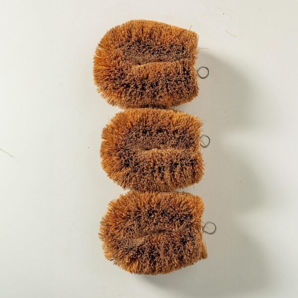 Pack of 3 Tawashi 100% Natural Coconut Coir Fiber Brush, Ideal for Vegetable and Fruit Scrub, Kitchen Cleaning Needs, Kamenoko Japanese Design - Image 6
