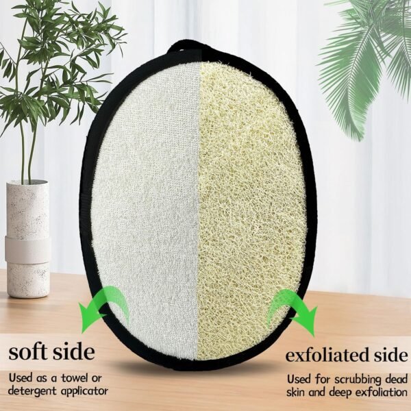Natural Loofah Sponge (2 Pack),Large 7"x5.1"Shower Loofah Sponge Exfoliating Body Scrubber for Women and Men,Natural Materials are Easily Biodegradable and Bath Exfoliation Doesn't Hurt The Skin - Image 2