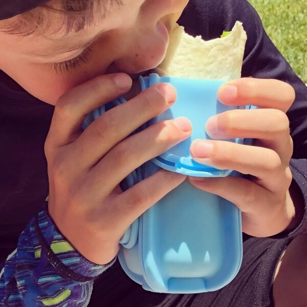Blue Wrap'd Reusable Silicone Lunch Burrito Flatbread Wrap Holder Container Alternative to Beeswax Wraps Cling Wrap - Image 6