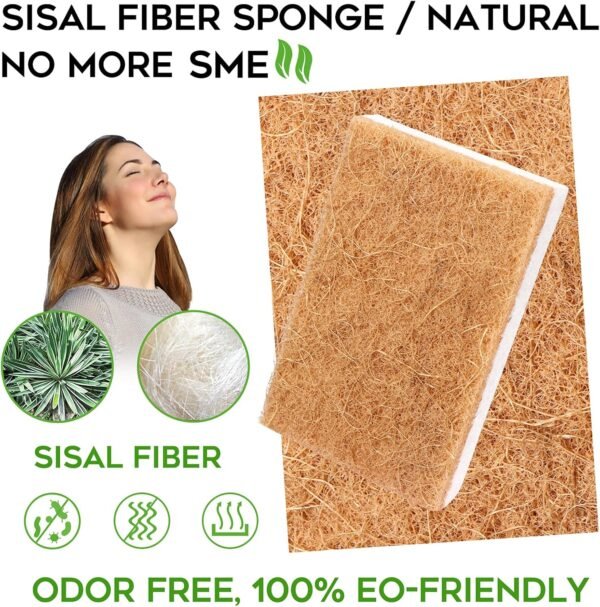 Natural Sponges Kitchen 9Pack,Eco Friendly Non-Scratch Scrub Sponge,Biodegradable Sisal Scrubber with Compostable Dish Sponges for Kitchen Cleaning… - Image 2
