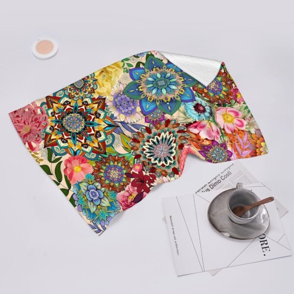 Boho Floral Kitchen Towels Decorative Set of 2, Colorful Flowers Dish Towels for Kitchen,Absorbent Soft Hand Towels Tea Towels Bar Towels for Kitchen Farmhouse Home Decor - Image 5
