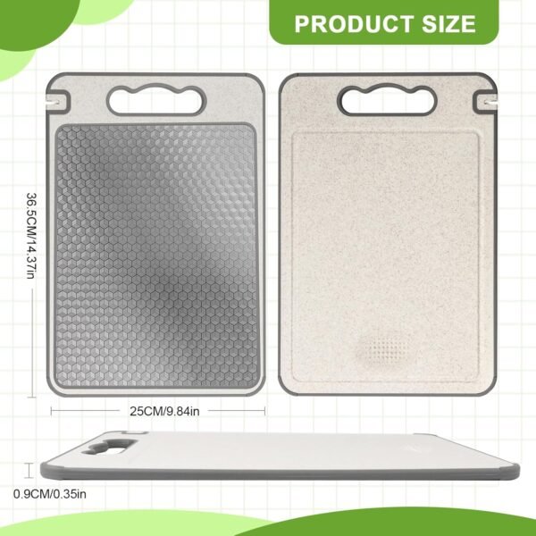 Stainless Steel Cutting Board,Double Sided Meat Chopping Board for Kitchen, Wheat straw pp Large Cutting Board,Scratch-resistant Mesh Design,Dishwasher Safe - Image 5