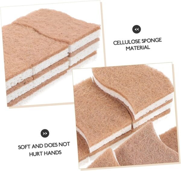 9pcs Kitchen Dish Sponge Dishwashing Scrubber Kitchen Cleaning Sponges Bowl Wash Sponges Wok Sponge Scrubber Pads Scouring Pad Dish Cleaning Sponges Natural Kitchen Sponges Sisal - Image 9