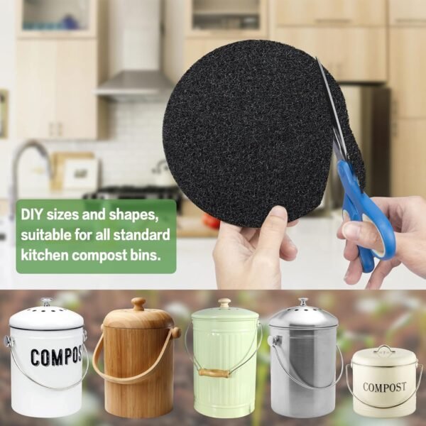 MyLifeUNIT 16 Pack Compost Bin Filter, Kitchen Compost Pail Charcoal Filter Replacements (7.25 inches) - Image 4