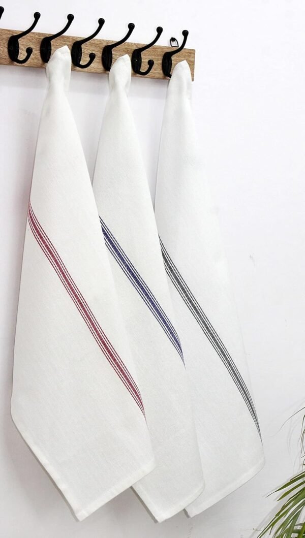 Cotton Craft - Scandia Stripe 12 Pack - Pure Cotton - Professional Commercial Restaurant Grade Kitchen Dish Tea Towel Cloth Napkins - Low Lint Sturdy Weave - Reusable - 16x28-30 Ounces - Charcoal - Image 8