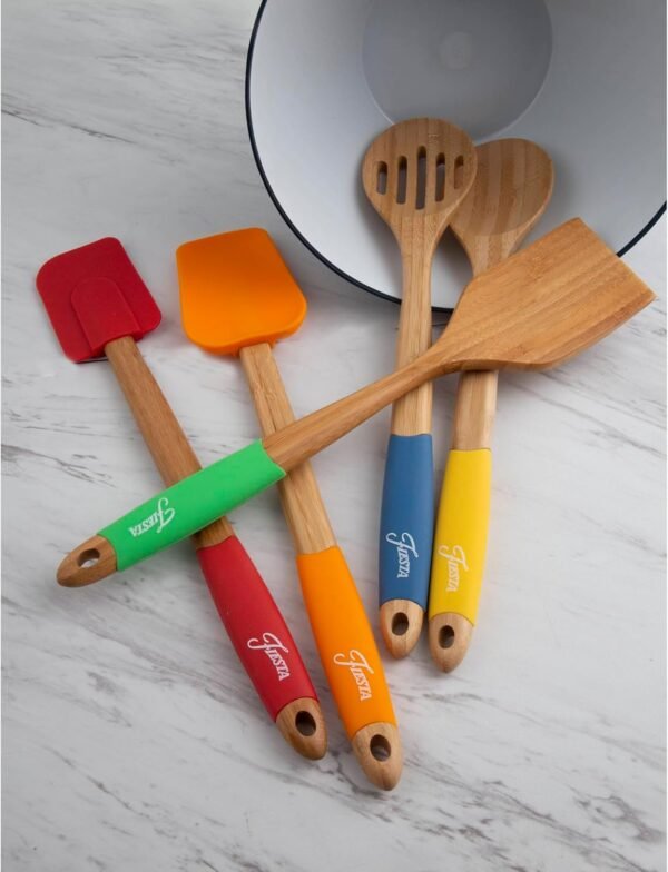 Cambridge 6384X9FSTA94NR Fiesta Bamboo 5-Piece Silicone Utensil Set - Image 8
