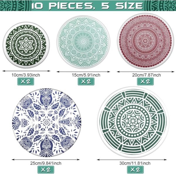 Patelai 10 Pieces Bowl Covers Reusable in 5 Size Stretch Cloth Fabric Bowl Covers Elastic Food Storage Covers Cotton Bread Bowl Covers Reusable Lids for Food, Fruits, Leftover (Rustic Style) - Image 2