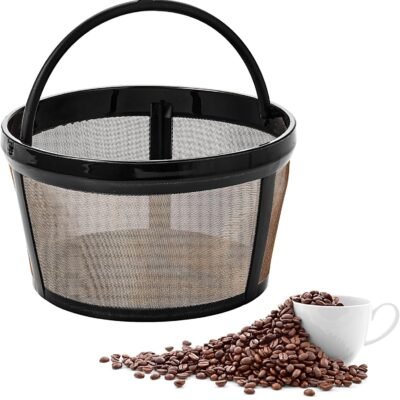 Prasacco Reusable Coffee Filter, 4 Cup Basket Coffee Filters Replacement Coffee Filter Permanent Filter Coffee Replacment Coffee Filter for Mr. Coffee Coffee Makers and Brewers (1 PC)