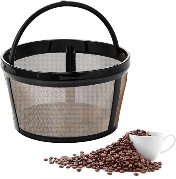 Prasacco Reusable Coffee Filter, 4 Cup Basket Coffee Filters Replacement Coffee Filter Permanent Filter Coffee Replacment Coffee Filter for Mr. Coffee Coffee Makers and Brewers (1 PC)