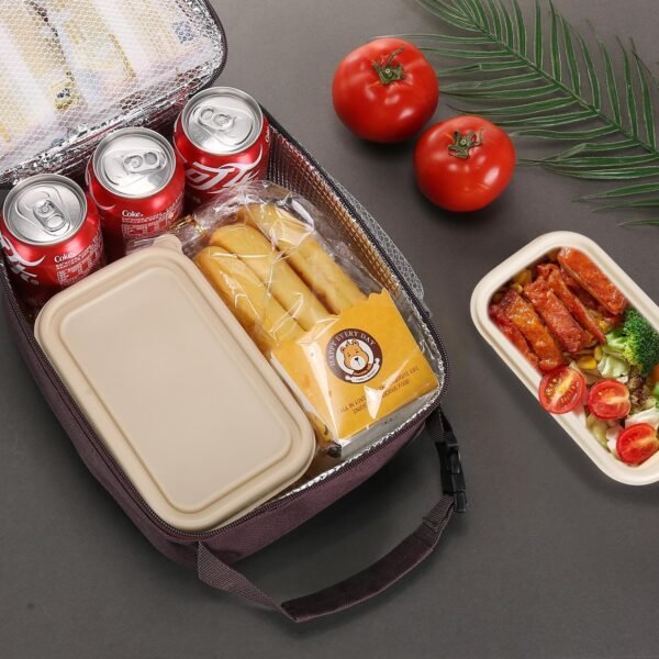 Lunch box Lunch bag for men women Lunchbox Lunch bags Insulated Lunch bag Lunch box cooler (Brown) - Image 6
