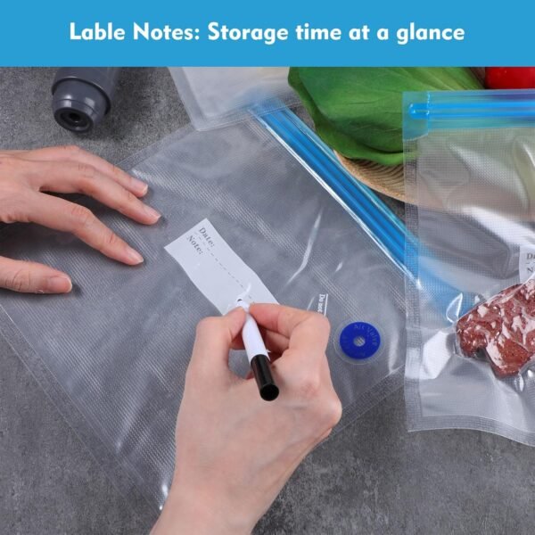 60 Pack Sous Vide Bags Vacuum Sealer Bag for Food, 4 Sizes Reusable Food Bags Vacuum Zipper Storage Bags with Air Valve Double Layers Food Storage - Image 4