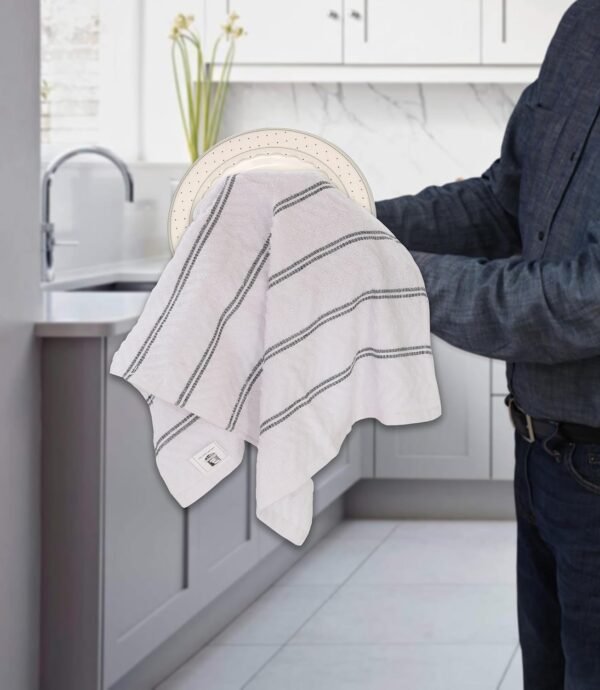 Kitchen Terry Towels [12 Pack, Black & White]-100% Cotton Dish Towels 15"x25" -Dish Cloth, Tea Towels, Cleaning Towels and Bar Towels. - Image 3