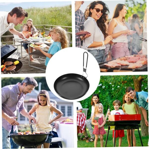Camping Pan Grill Topper Cooker Camping Pan Griddle Plate Cuisine Induction Frying Saucepan Frying Pans Nonstick Fry Pan Nonstick Frying Pan Camping Kettle Curry Pan Iron - Image 7