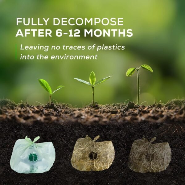 ANECO 100% Compostable Food Waste Bags 1.6 Gallon With Handles (30 Count), Small Compost Bags for Countertop Bin, OK Compost HOME & BPI Certified Compostable Kitchen Food Waste Bags - Image 5