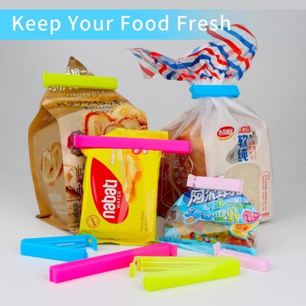 34 Packs Plastic Chip Clips Resealable Chip Clips for Food Bags Sealing Clips for Food Storage Snack Bags Plastic Bag Sealing Clips 4 Sizes Bright Colors 2.4"/3.2"/4.3"/5.5" - Image 5